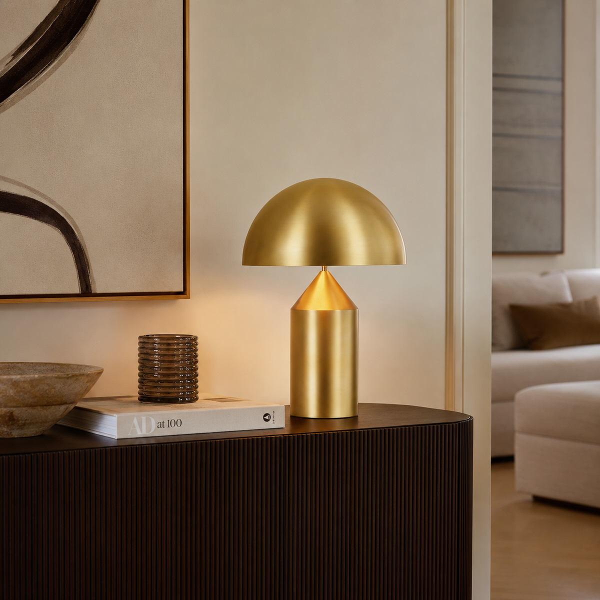 Modern Metal Mushroom Table Lamp